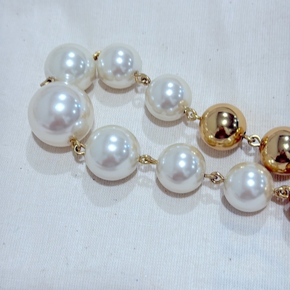 Jcrew Pearl and Metallic Ball Necklace NWOT - Picture 6 of 6